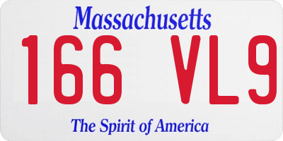 MA license plate 166VL9