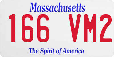 MA license plate 166VM2