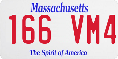 MA license plate 166VM4