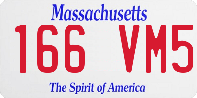 MA license plate 166VM5
