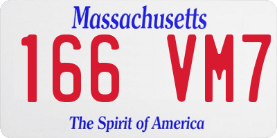MA license plate 166VM7