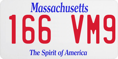 MA license plate 166VM9