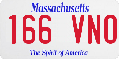 MA license plate 166VN0