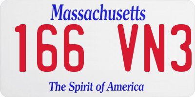 MA license plate 166VN3
