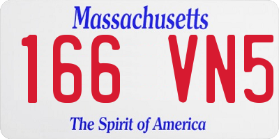 MA license plate 166VN5