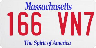 MA license plate 166VN7