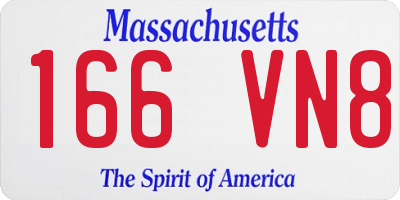 MA license plate 166VN8