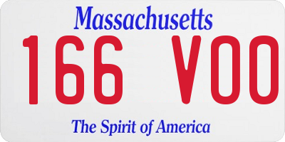 MA license plate 166VO0