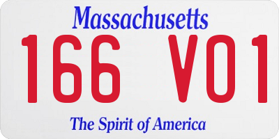 MA license plate 166VO1