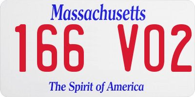 MA license plate 166VO2