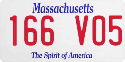 MA license plate 166VO5