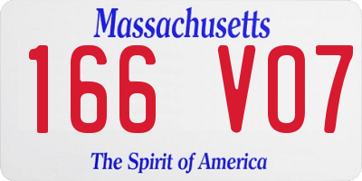 MA license plate 166VO7