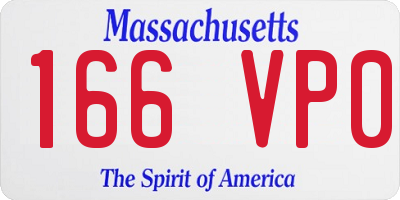 MA license plate 166VP0