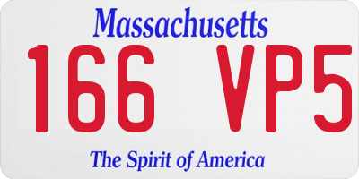 MA license plate 166VP5