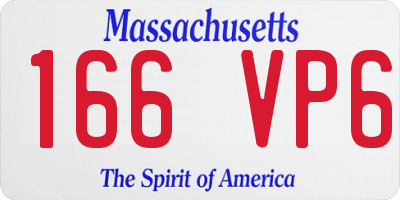MA license plate 166VP6