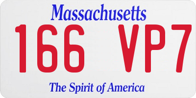 MA license plate 166VP7