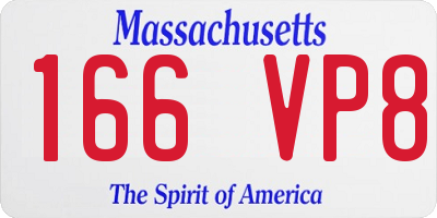MA license plate 166VP8