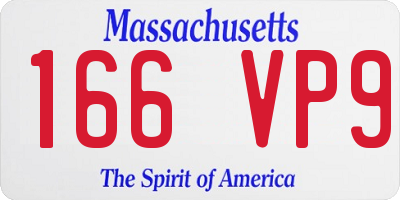 MA license plate 166VP9