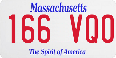 MA license plate 166VQ0