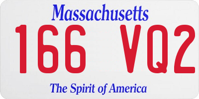 MA license plate 166VQ2