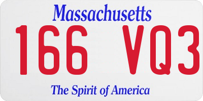 MA license plate 166VQ3