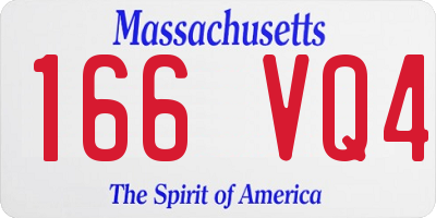 MA license plate 166VQ4