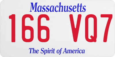 MA license plate 166VQ7