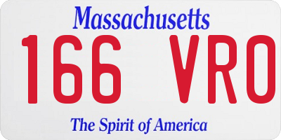 MA license plate 166VR0