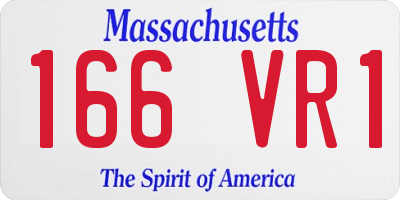 MA license plate 166VR1