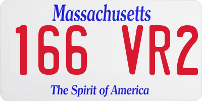 MA license plate 166VR2