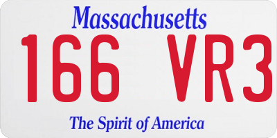 MA license plate 166VR3