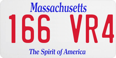 MA license plate 166VR4