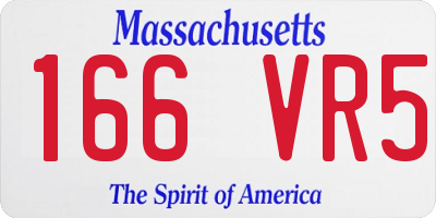 MA license plate 166VR5
