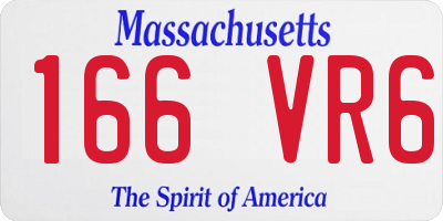 MA license plate 166VR6