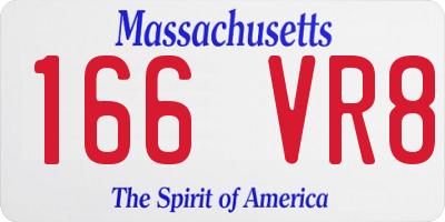 MA license plate 166VR8