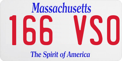 MA license plate 166VS0