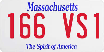 MA license plate 166VS1