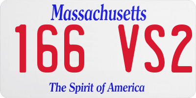 MA license plate 166VS2