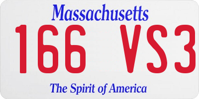MA license plate 166VS3