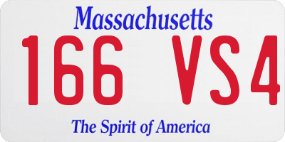 MA license plate 166VS4
