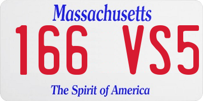 MA license plate 166VS5