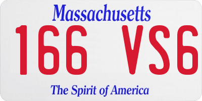 MA license plate 166VS6