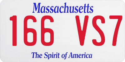 MA license plate 166VS7