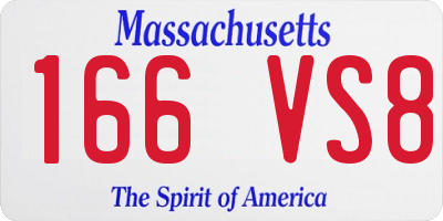 MA license plate 166VS8
