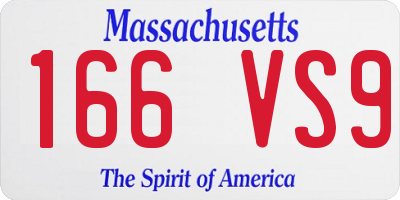 MA license plate 166VS9