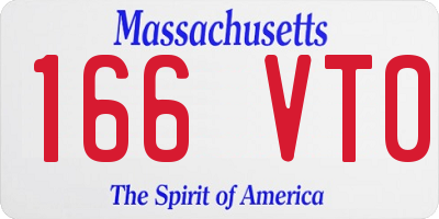 MA license plate 166VT0