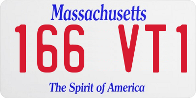 MA license plate 166VT1