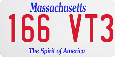 MA license plate 166VT3