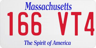 MA license plate 166VT4