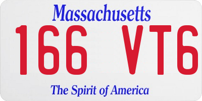 MA license plate 166VT6